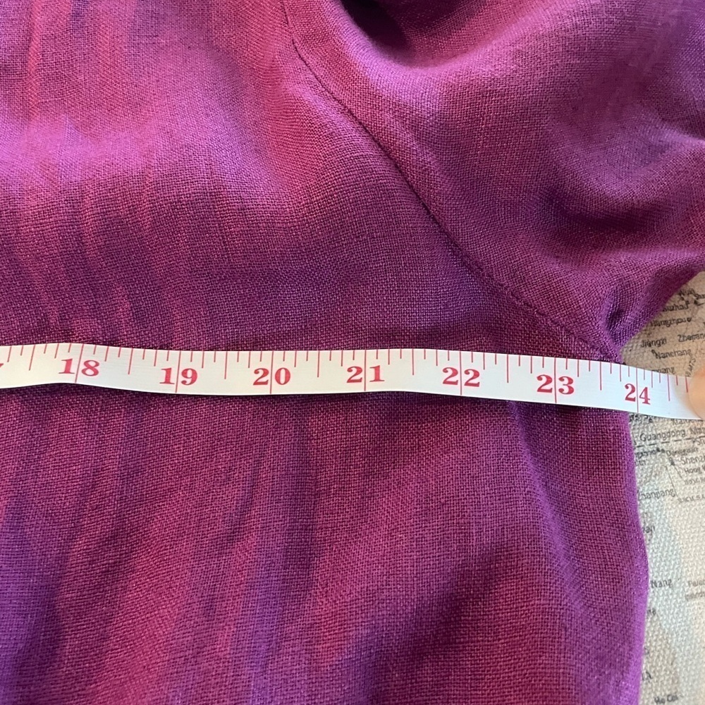 SAGA Alana Open-Front Shawl Cardigan Linen Size Large Purple - Picture 7 of 9